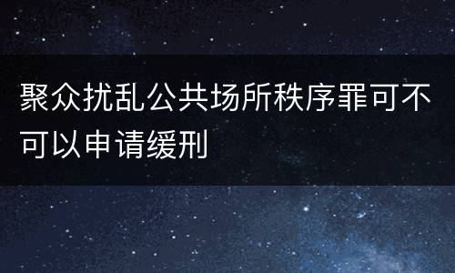 聚众扰乱公共场所秩序罪可不可以申请缓刑