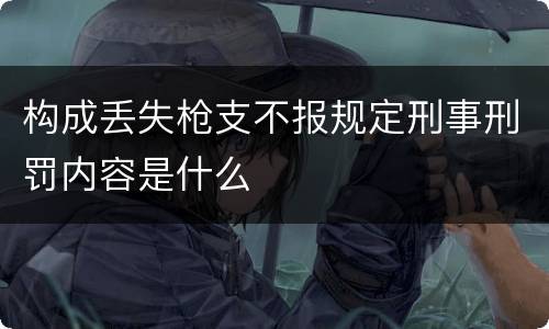 构成丢失枪支不报规定刑事刑罚内容是什么