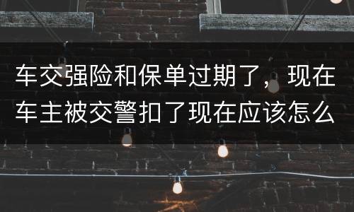 车交强险和保单过期了，现在车主被交警扣了现在应该怎么办