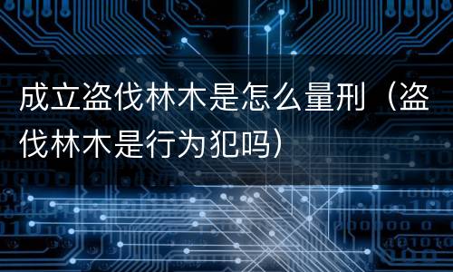成立盗伐林木是怎么量刑（盗伐林木是行为犯吗）