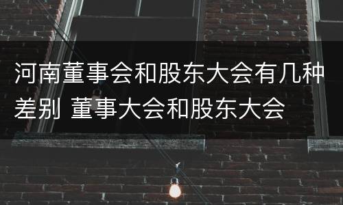 河南董事会和股东大会有几种差别 董事大会和股东大会