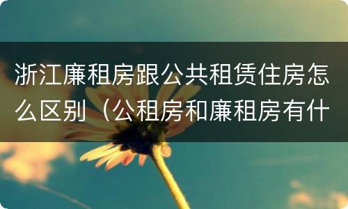 浙江廉租房跟公共租赁住房怎么区别（公租房和廉租房有什么区别?）