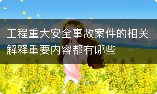 工程重大安全事故案件的相关解释重要内容都有哪些