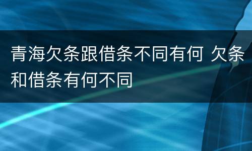 青海欠条跟借条不同有何 欠条和借条有何不同