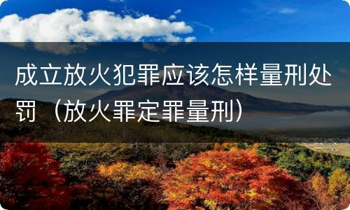 成立放火犯罪应该怎样量刑处罚（放火罪定罪量刑）