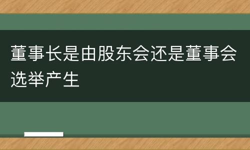 董事长是由股东会还是董事会选举产生