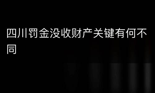 四川罚金没收财产关键有何不同