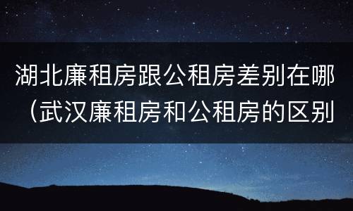 湖北廉租房跟公租房差别在哪（武汉廉租房和公租房的区别）