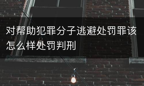 对帮助犯罪分子逃避处罚罪该怎么样处罚判刑