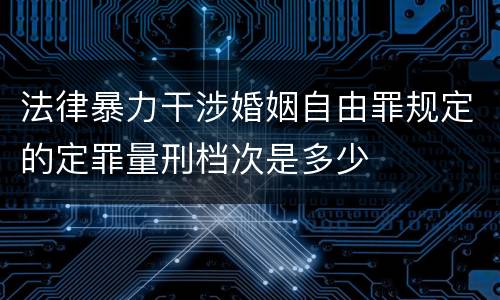 法律暴力干涉婚姻自由罪规定的定罪量刑档次是多少