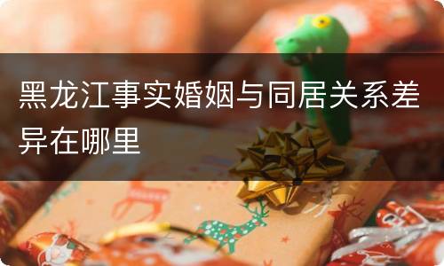 黑龙江事实婚姻与同居关系差异在哪里