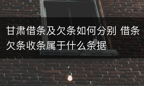 甘肃借条及欠条如何分别 借条欠条收条属于什么条据