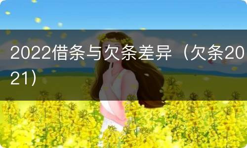 2022借条与欠条差异（欠条2021）