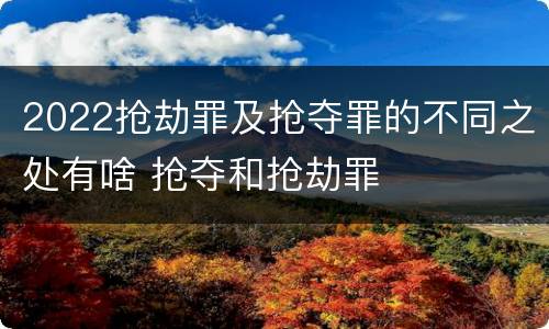 2022抢劫罪及抢夺罪的不同之处有啥 抢夺和抢劫罪