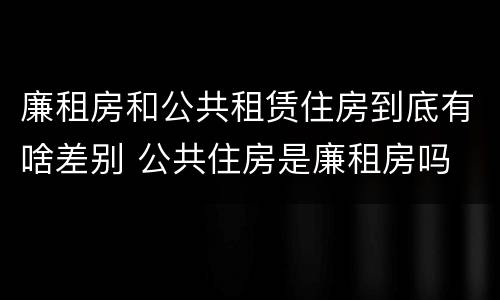 廉租房和公共租赁住房到底有啥差别 公共住房是廉租房吗