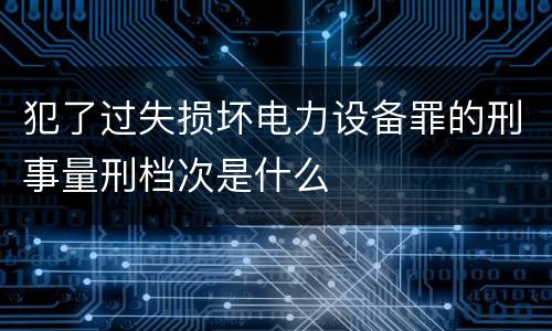 犯了过失损坏电力设备罪的刑事量刑档次是什么