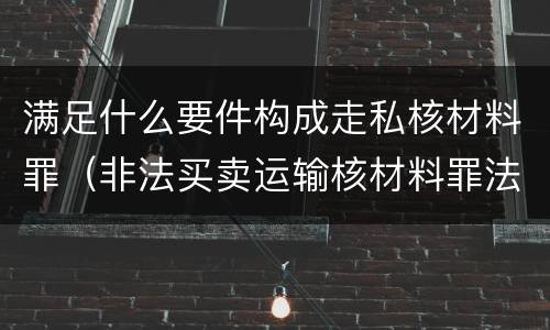 满足什么要件构成走私核材料罪（非法买卖运输核材料罪法条）