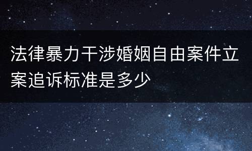 法律暴力干涉婚姻自由案件立案追诉标准是多少