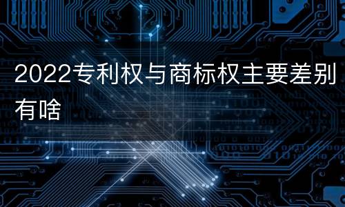 2022专利权与商标权主要差别有啥