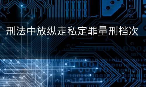 刑法中放纵走私定罪量刑档次