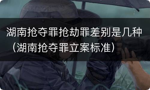 湖南抢夺罪抢劫罪差别是几种（湖南抢夺罪立案标准）