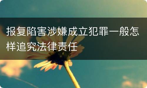 报复陷害涉嫌成立犯罪一般怎样追究法律责任