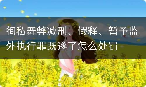 徇私舞弊减刑、假释、暂予监外执行罪既遂了怎么处罚