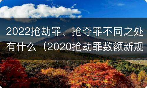 2022抢劫罪、抢夺罪不同之处有什么（2020抢劫罪数额新规定）