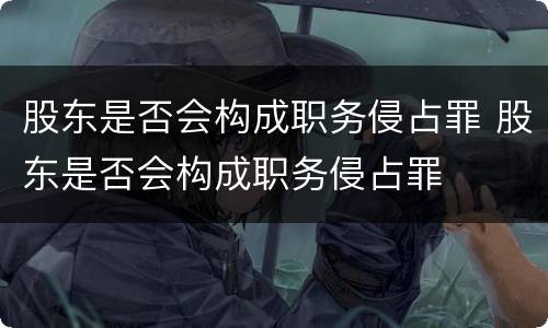 股东是否会构成职务侵占罪 股东是否会构成职务侵占罪