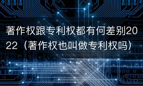 著作权跟专利权都有何差别2022（著作权也叫做专利权吗）