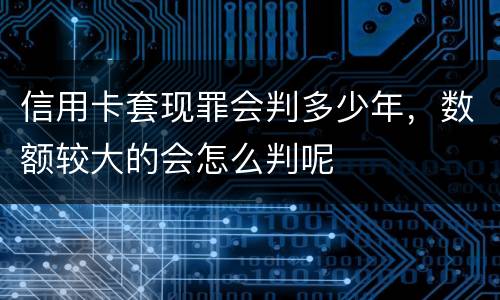 信用卡套现罪会判多少年，数额较大的会怎么判呢