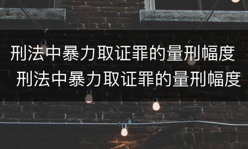刑法中暴力取证罪的量刑幅度 刑法中暴力取证罪的量刑幅度大吗