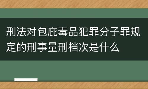 刑法对包庇毒品犯罪分子罪规定的刑事量刑档次是什么