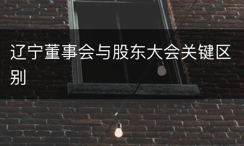 辽宁董事会与股东大会关键区别