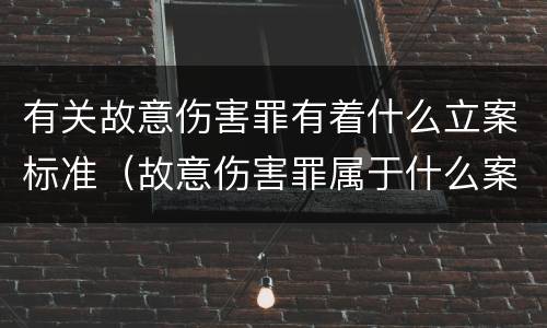 有关故意伤害罪有着什么立案标准（故意伤害罪属于什么案件）