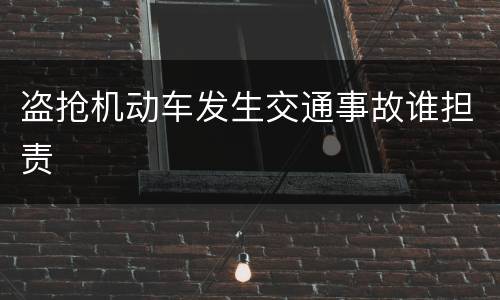 盗抢机动车发生交通事故谁担责