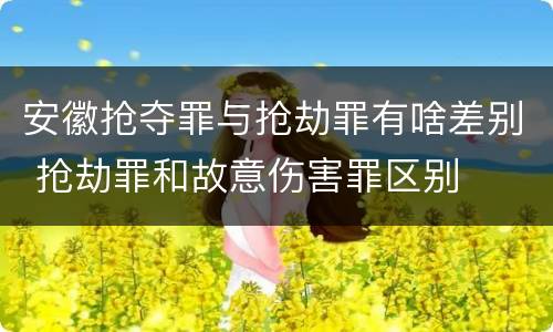 安徽抢夺罪与抢劫罪有啥差别 抢劫罪和故意伤害罪区别