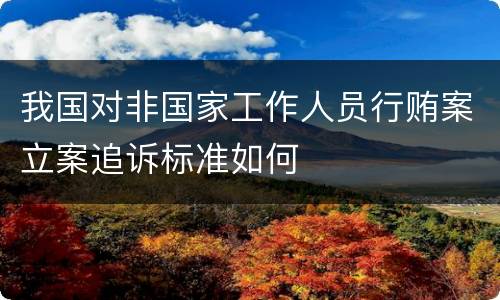 我国对非国家工作人员行贿案立案追诉标准如何