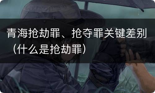 青海抢劫罪、抢夺罪关键差别（什么是抢劫罪）