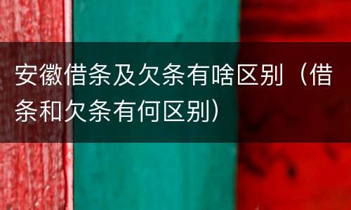 安徽借条及欠条有啥区别（借条和欠条有何区别）