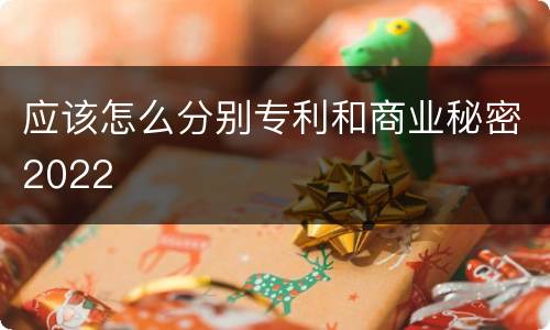 应该怎么分别专利和商业秘密2022