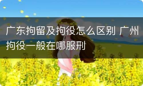 广东拘留及拘役怎么区别 广州拘役一般在哪服刑