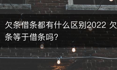 欠条借条都有什么区别2022 欠条等于借条吗?