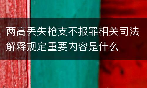 两高丢失枪支不报罪相关司法解释规定重要内容是什么
