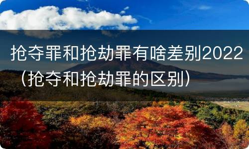 抢夺罪和抢劫罪有啥差别2022（抢夺和抢劫罪的区别）