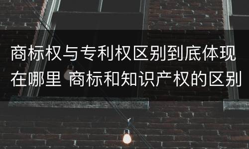 商标权与专利权区别到底体现在哪里 商标和知识产权的区别