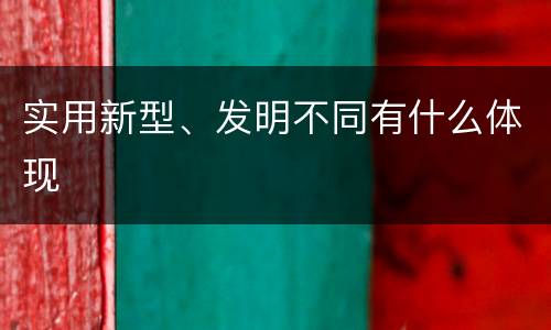 实用新型、发明不同有什么体现