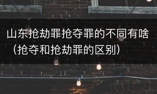 山东抢劫罪抢夺罪的不同有啥（抢夺和抢劫罪的区别）