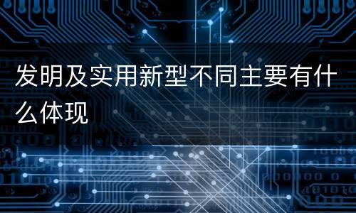 发明及实用新型不同主要有什么体现