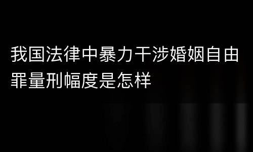 我国法律中暴力干涉婚姻自由罪量刑幅度是怎样
